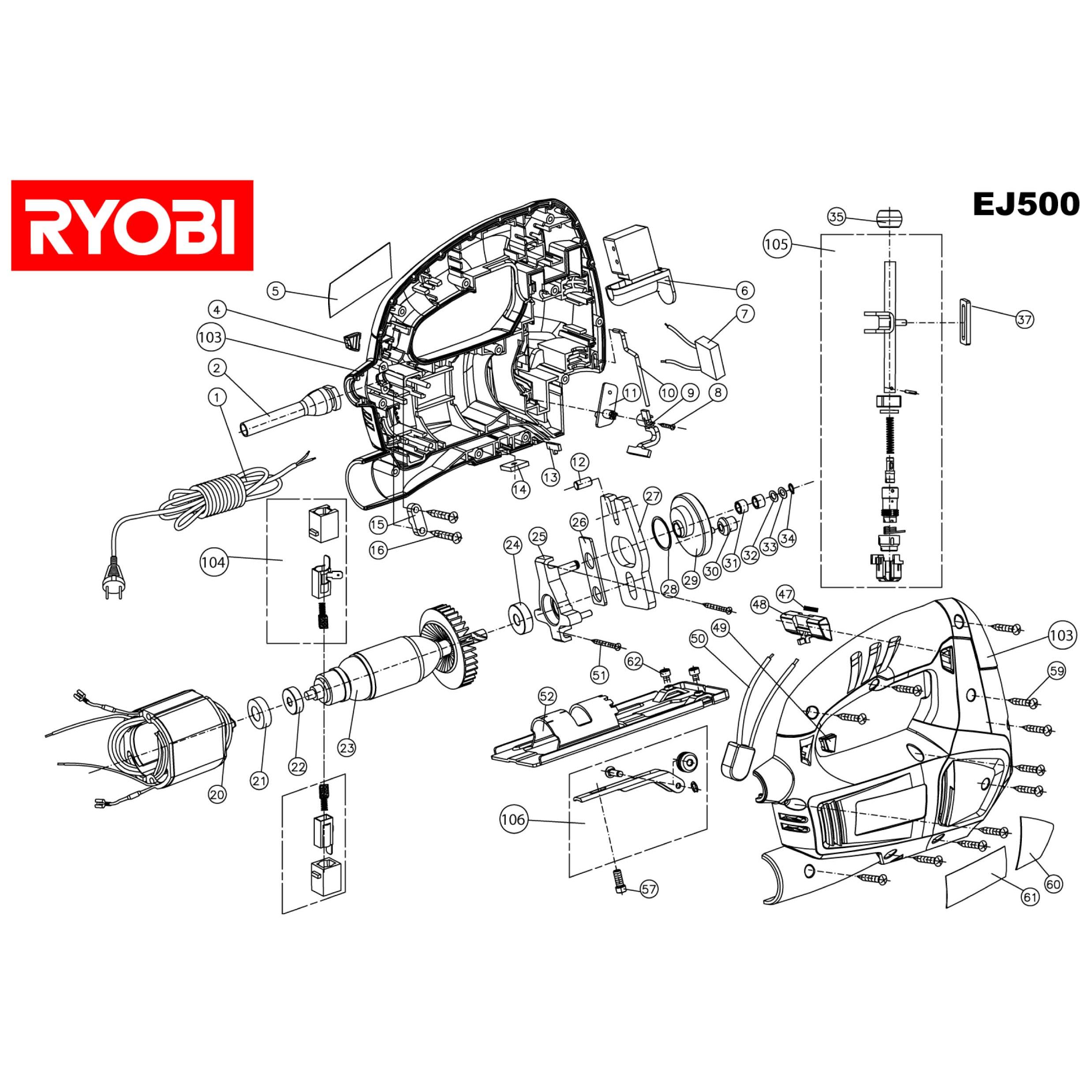 Buy A Ryobi Ej500 Spare Part Or Replacement Part For Your Saws And Fix